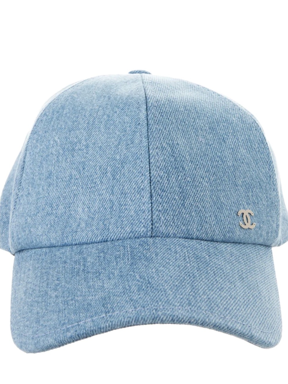 chanel 26c Light Blue Denim Baseball Cap - CC logo